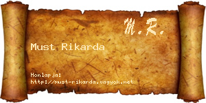 Must Rikarda névjegykártya